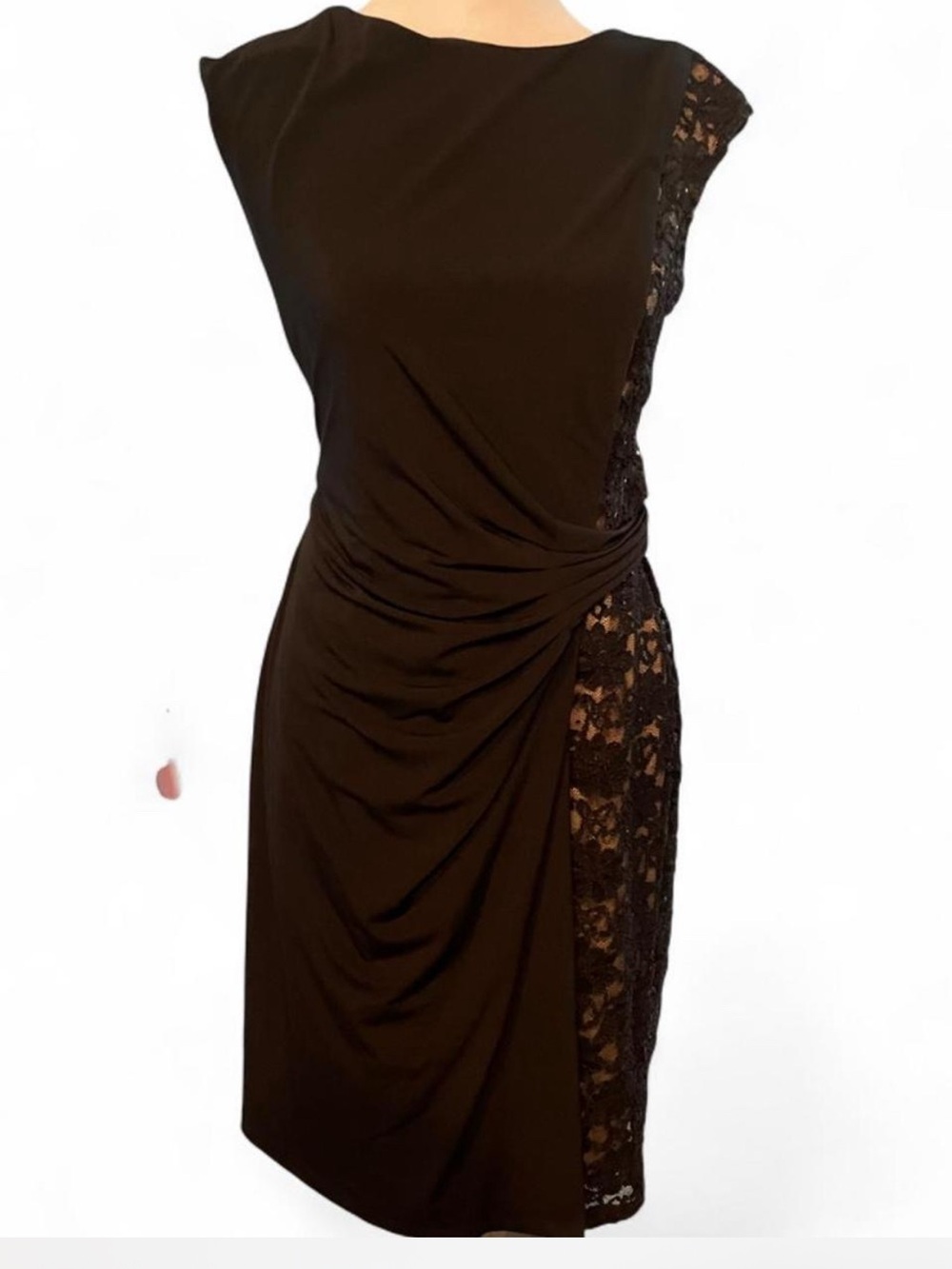 dressbarn Black Lace-Panel Evening Dress